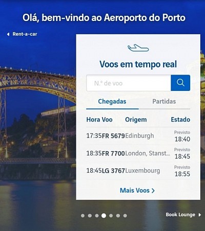 Site aeroporto Francisco Sá Carneiro Porto